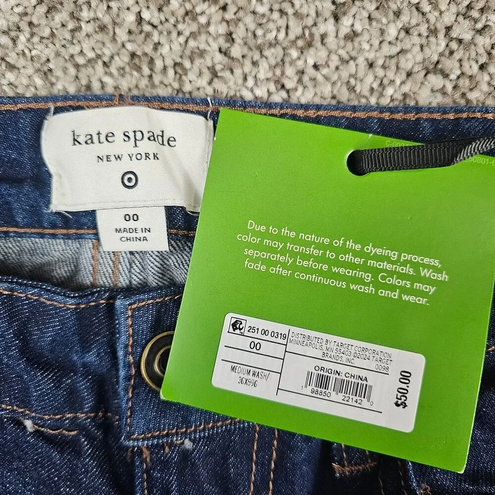 Kate Spade Target Jeans Womens 00 High Rise Straight Leg Wide Cuff